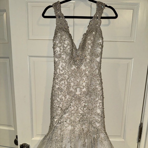 Rhinestone Encrusted Wedding Dress - Picture 1 of 4